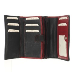 Dámská kožená peněženka Brasil 6022F černo/červená č.7