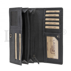 Dámská kožená peněženka LAGEN V-102/W černá č.2
