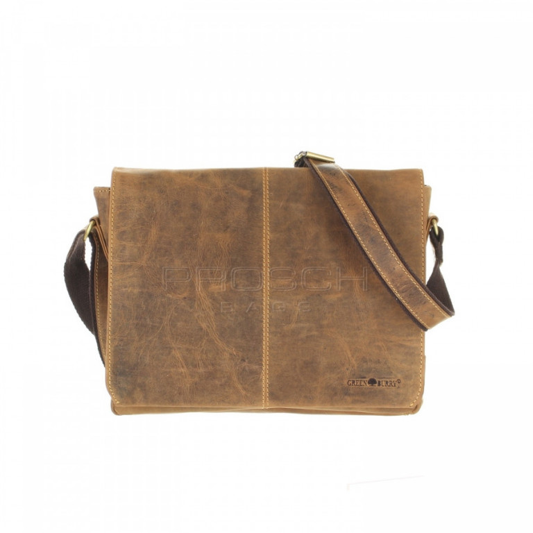 Kožená taška na tablet Greenburry 1631-25 hnědá