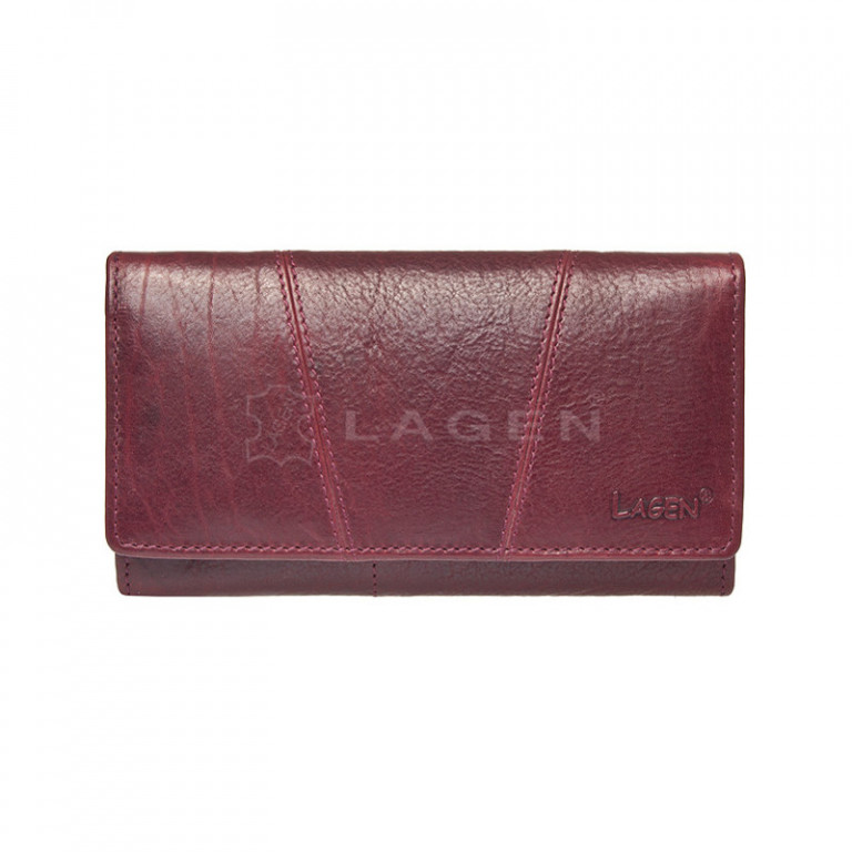 Dámská kožená peněženka LAGEN PWL-388/T tm.červená
