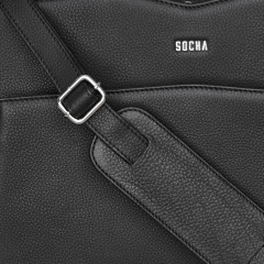 Kožená kabelka na notebook SOCHA Shoulder Black 14 č.7