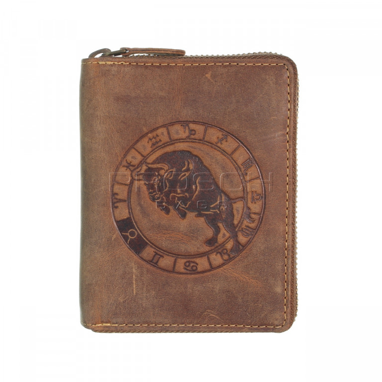 Kožená peněženka na zip GREENBURRY 821A-Býk
