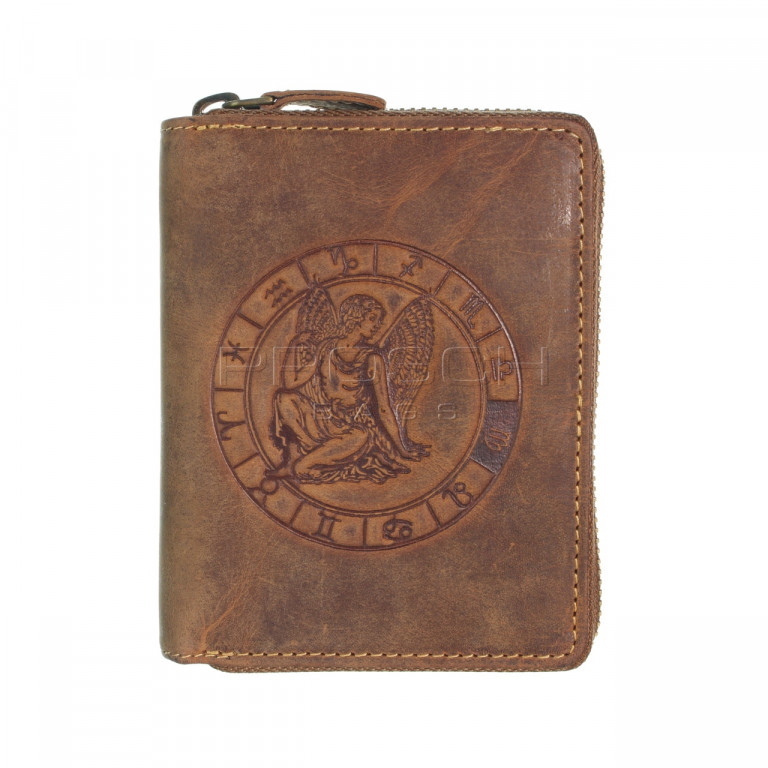 Kožená peněženka na zip GREENBURRY 821A-Panna