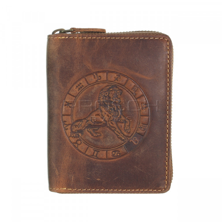 Kožená peněženka na zip GREENBURRY 821A-Lev