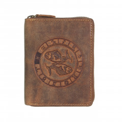 Kožená peněženka na zip GREENBURRY 821A-Ryby č.1