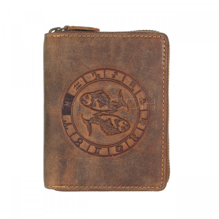 Kožená peněženka na zip GREENBURRY 821A-Ryby