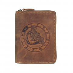 Kožená peněženka na zip GREENBURRY 821A-Vodnář č.1
