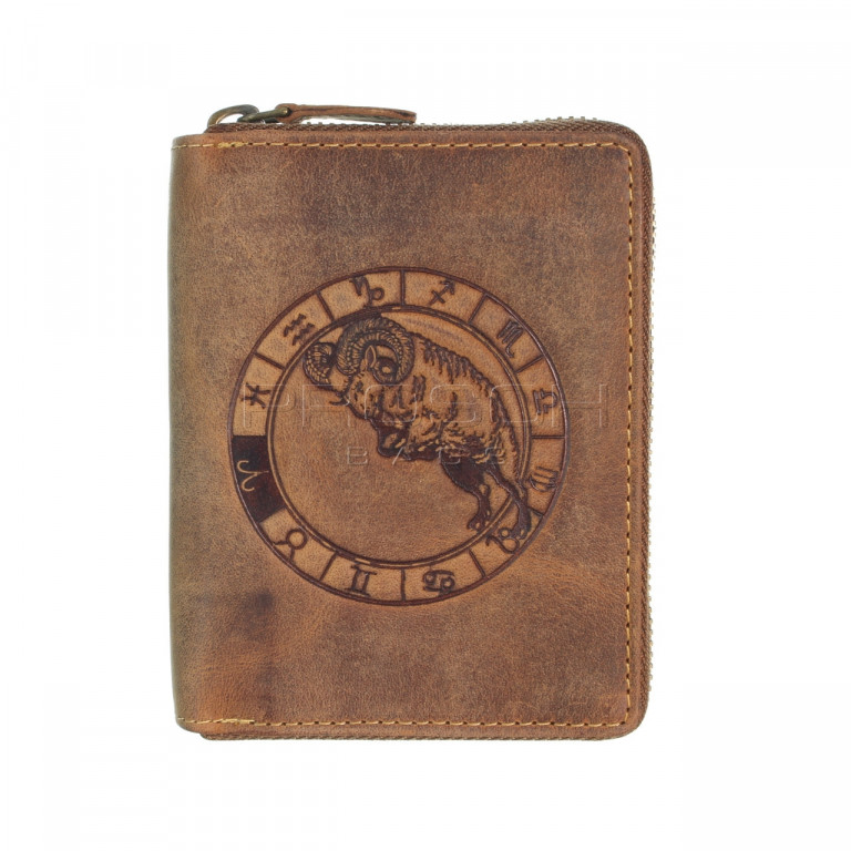 Kožená peněženka na zip GREENBURRY 821A-Beran