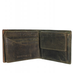 Kožená peněženka Greenburry 0860-30 Khaki/Brown č.8