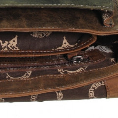 Kožená kabelka Greenburry 0853-30 Khaki/Brown č.9