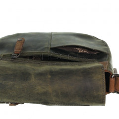Kožená kabelka Greenburry 0853-30 Khaki/Brown č.14