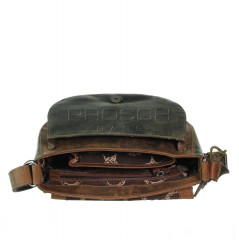 Kožená kabelka Greenburry 0853-30 Khaki/Brown č.17