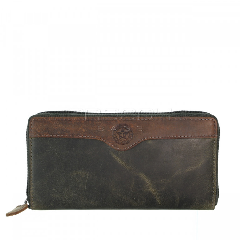 Dámská kožená peněženka Greenburry 0857-30 Khaki/B