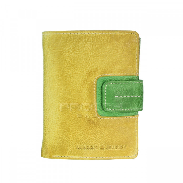 Kožená peněženka Greenburry 867-77 Yellow/Forest