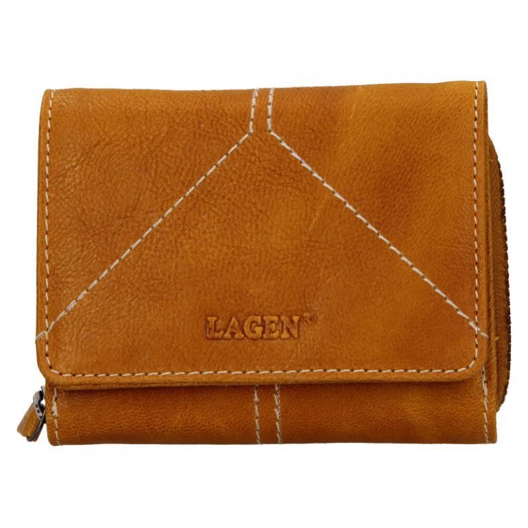 Dámská kožená peněženka Lagen JK-0721 Yellow