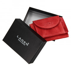 Dámská mini kožená peněženka LAGEN W-2030/D Tomato č.4