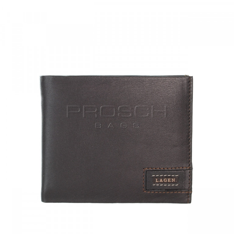 Pánská kožená peněženka LAGEN LG-1126 hnědá/béžová