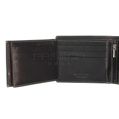 Pánská kožená peněženka LAGEN 615196 černá/tan č.8
