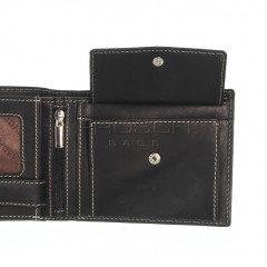 Pánská kožená peněženka LAGEN 615196 černá/tan č.10