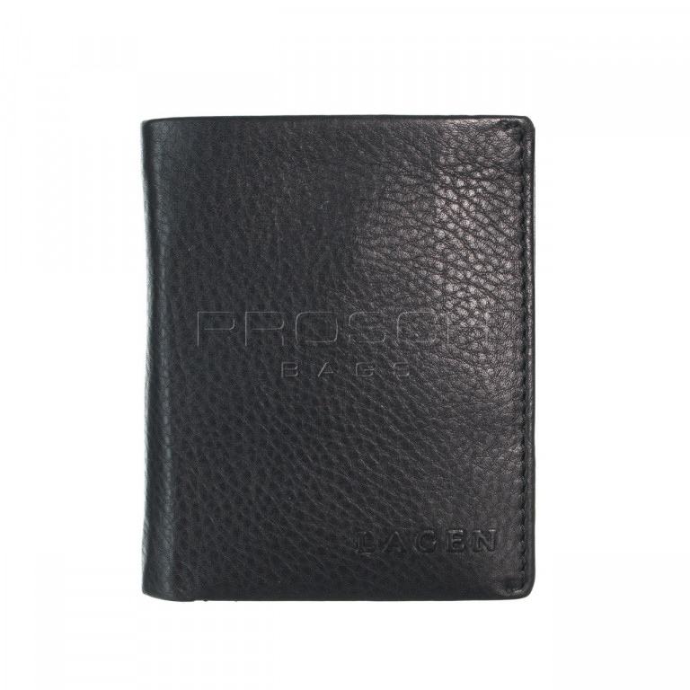 Pánská slim kožená peněženka Lagen 50620 Blck/Blue