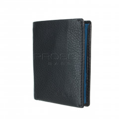 Pánská slim kožená peněženka Lagen 50620 Blck/Blue č.2