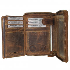 Kožená peněženka zip Greenburry 821A-25 hnědá č.7
