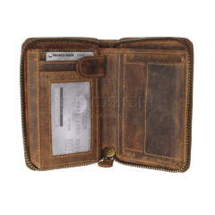 Kožená peněženka zip Greenburry 821A-25 hnědá č.5