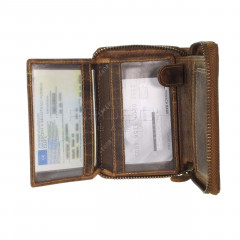 Kožená peněženka zip Greenburry 821A-25 hnědá č.6