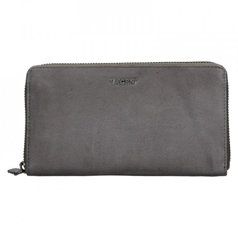 Dámská kožená peněženka Lagen 9000/D šedá