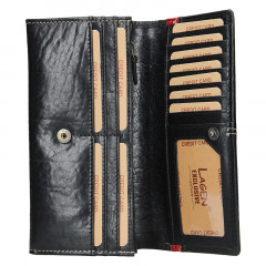 Dámská kožená peněženka Lagen 7546/T černo-červená č.3