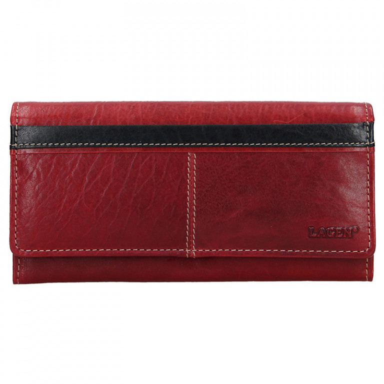 Dámská kožená peněženka Lagen 7546/T červeno-černá