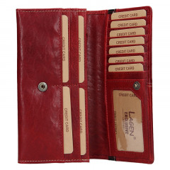 Dámská kožená peněženka Lagen 7546/T červeno-černá č.4