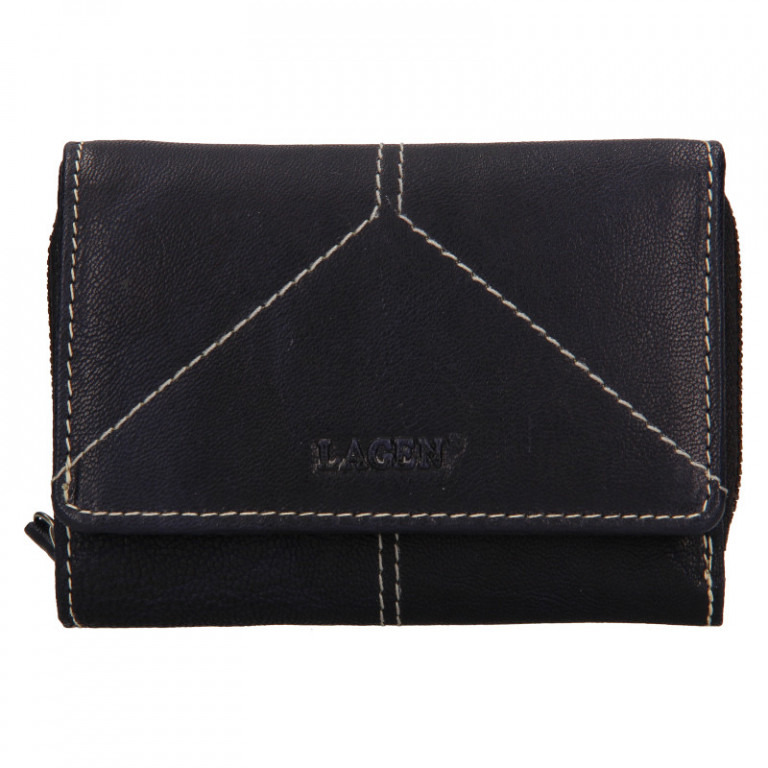 Dámská kožená peněženka Lagen LG-2522 tm.modrá