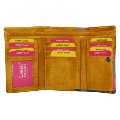 Dámská kožená peněženka Lagen 864-77/D Yellow/Mult č.3