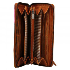 Dámská kožená peněženka Lagen 9000/D Caramel/Multi č.3