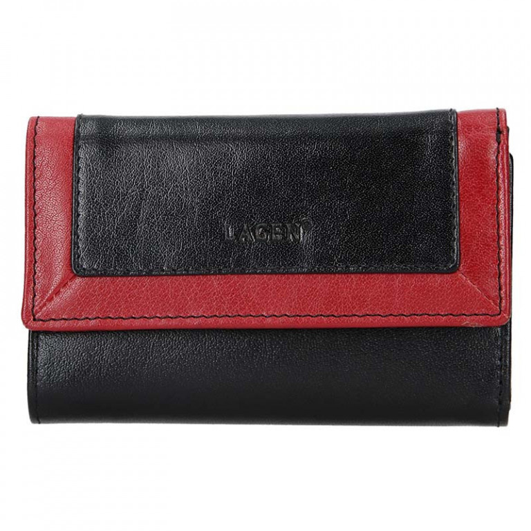 Dámská kožená peněženka LAGEN BLC/4390/419 Blk/Red