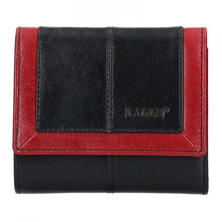 Dámská kožená peněženka LAGEN BLC/4391/419 Blk/Red