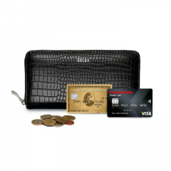 Dámská peněženka croco na zip Socha SO-078 Black č.5