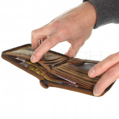 Kožená peněženka na zip Greenburry 1666-25 hnědá č.8