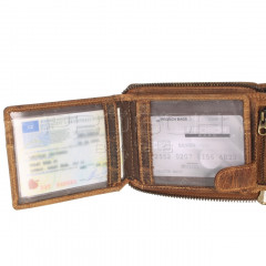 Kožená peněženka na zip Greenburry 1666-25 hnědá č.6