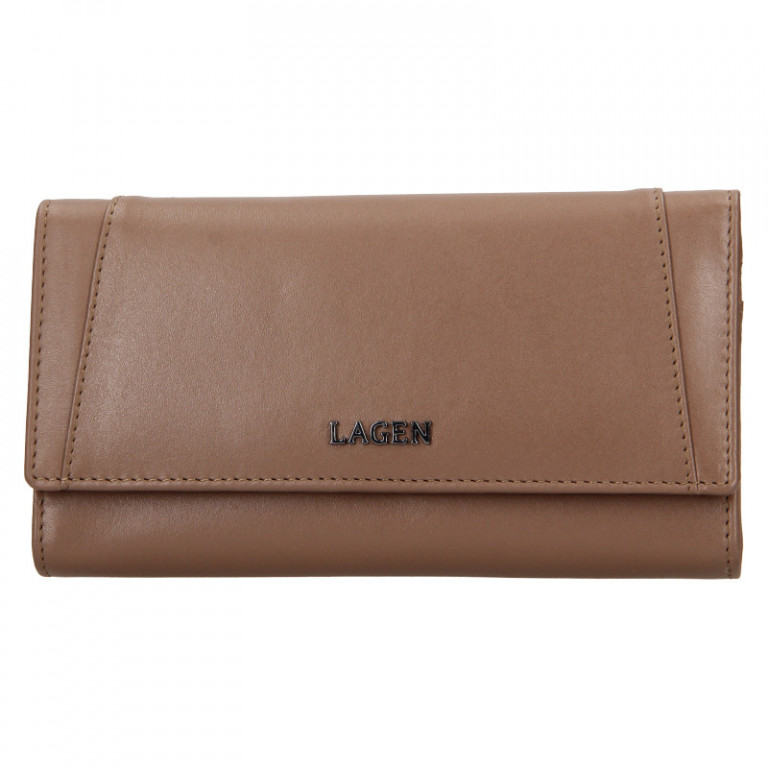 Dámská kožená peněženka Lagen dlouhá BLC5064 Taupe