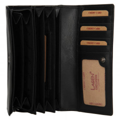 Dámská kožená peněženka Lagen dlouhá BLC5065 černá č.3