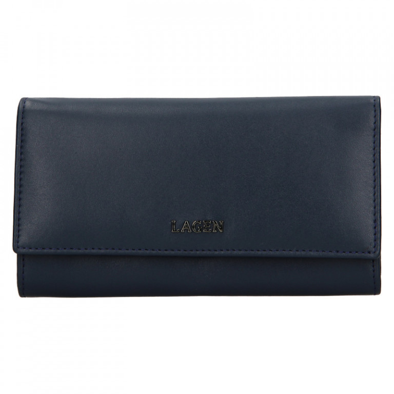 Dámská kožená peněženka Lagen dlouhá BLC5065 modrá