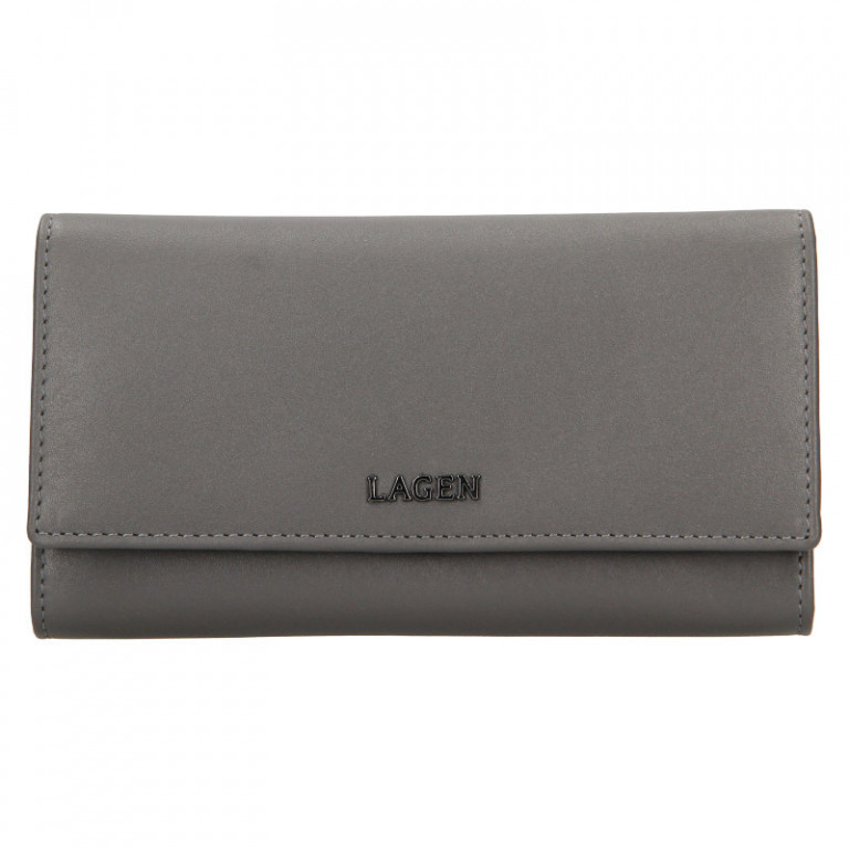 Dámská kožená peněženka Lagen dlouhá BLC5065 šedá