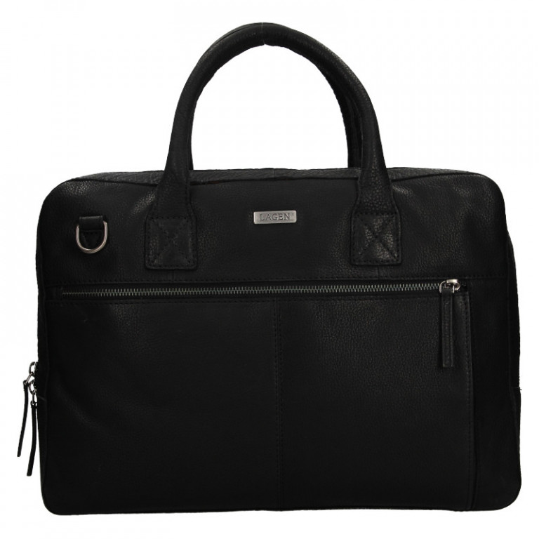 Kožená business taška Lagen BLC/4425/20 černá