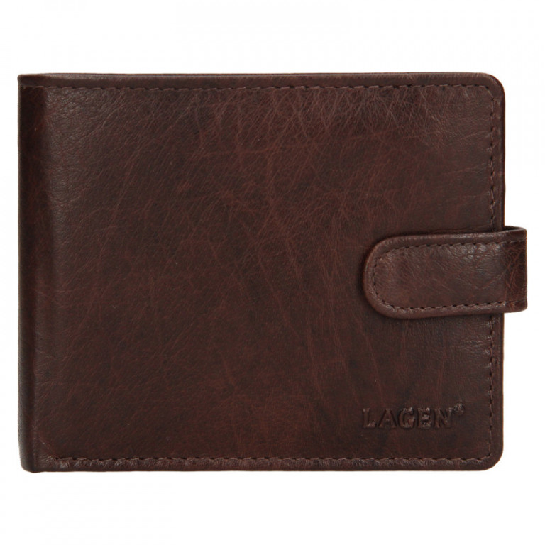 Pánská kožená peněženka Lagen E-1036/T tmavě hnědá