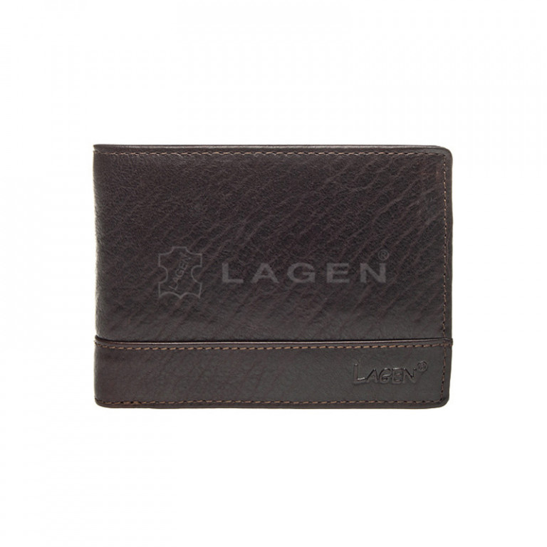 Pánská kožená peněženka LAGEN LM-64665/T tm.hnědá