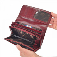 Dámská kožená peněženka Cosset 4467 Komodo bordová č.9