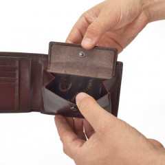 Pánská kožená peněženka Cosset 4460 Komodo hnědá č.9