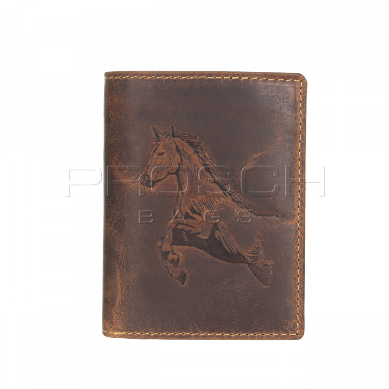 Kožená peněženka Greenburry 1701-Horse-25 hnědá